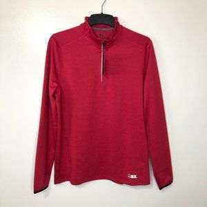 MSX By Michael Strahan Men's Long Sleeve Shirt Size L Red Activewear Running Zip